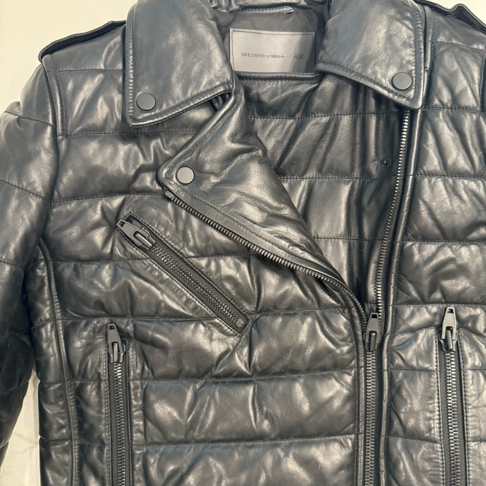 ALEXANDER WANG X H&M LEATHER BOMBER JACKET - Picture 3 of 11